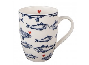 Porcelánový hrnek s rybkami Sun Sea And Fish - 12*8*10cm/ 350ml