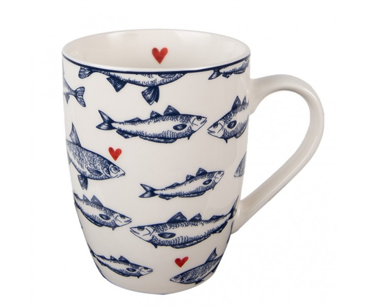 Porcelánový hrnek s rybkami Sun Sea And Fish - 12*8*10cm/ 350ml Clayre & Eef