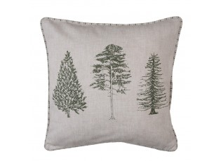 Béžový bavlněný povlak na polštář se stromky Natural Pine Trees - 40*40 cm
