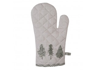 Béžová bavlněná chňapka - rukavice se stromky Natural Pine Trees - 18*30 cm
