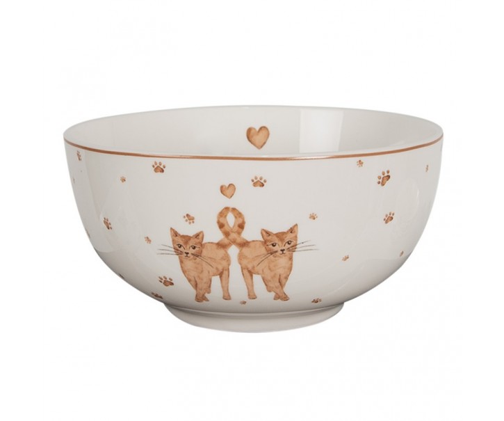 Porcelánová miska s kočičkami Kitty Cats - Ø 14*7cm/ 500ml Clayre & Eef