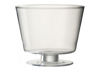 Transparentní skleněná váza na nožičce Olivia - Ø 19*16 cm