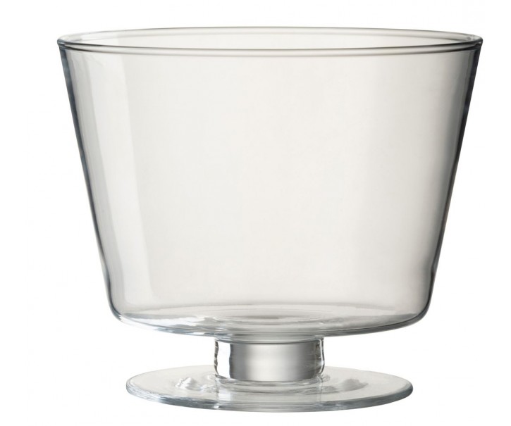 Transparentní skleněná váza na nožičce Olivia - Ø 19*16 cm J-Line by Jolipa