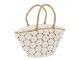 Plážová pletená taška s kytičkovou krajkou Beach Bag Flower - 54*24*30cm J-Line by Jolipa