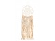 Béžovo-hnědý lapač snů s lýkovými proužky a Macramé - Ø 32*95 cm J-Line by Jolipa