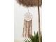 Béžovo-hnědý lapač snů s lýkovými proužky a Macramé - Ø 32*95 cm J-Line by Jolipa