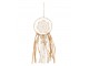 Béžovo-hnědý lapač snů s lýkovými proužky a Macramé - Ø 9*30 cm J-Line by Jolipa