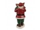 Červená vánoční dekorace socha Santa s dětmi - 10*8*21 cm Clayre & Eef