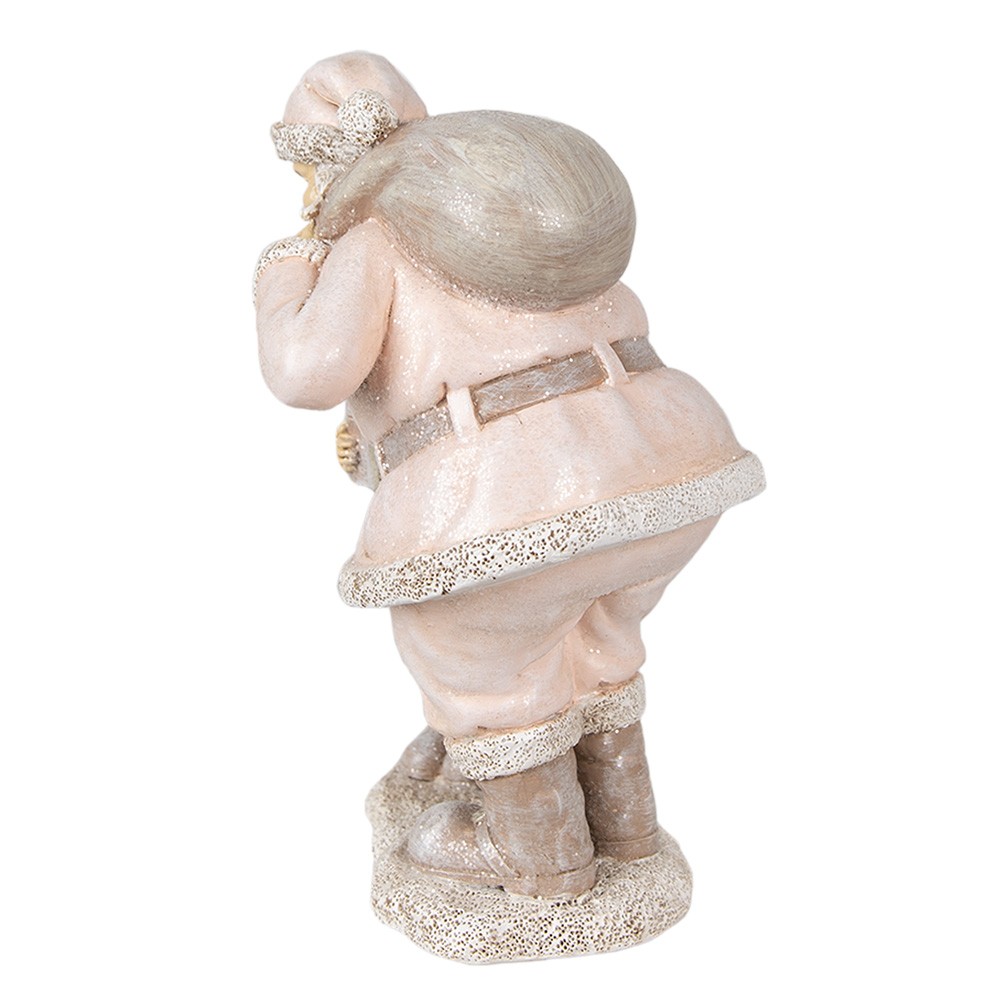 Růžová vánoční dekorace socha Santa s chlapcem - 13*11*18 cm Clayre & Eef Růžová vánoční dekorace socha Santa s chlapcem - 13*11*18 cm Clayre & Eef