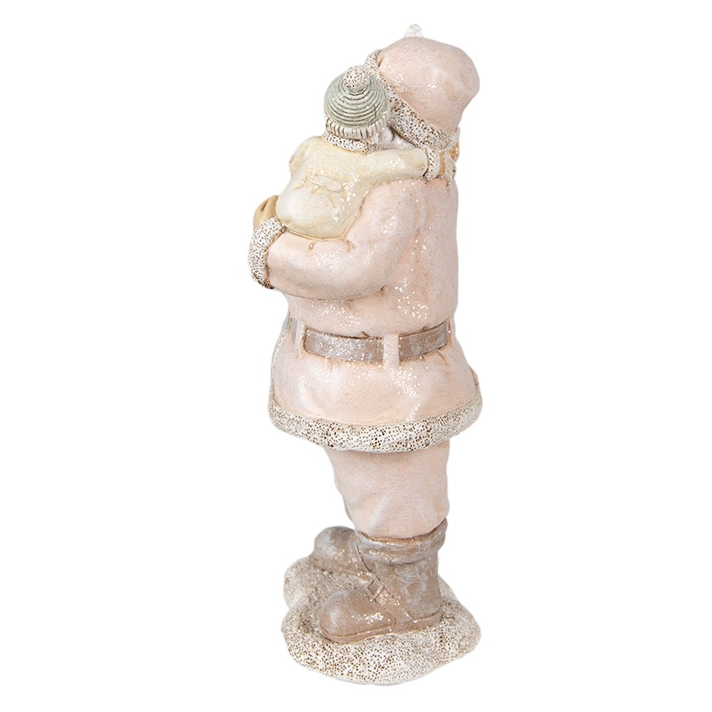Růžová vánoční dekorace socha Santa s dětmi - 10*8*21 cm Clayre & Eef Růžová vánoční dekorace socha Santa s dětmi - 10*8*21 cm Clayre & Eef
