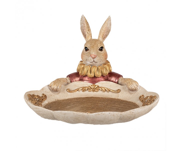 Velikonoční dekorace králík s podnosem - 22*21*15 cm Clayre & Eef