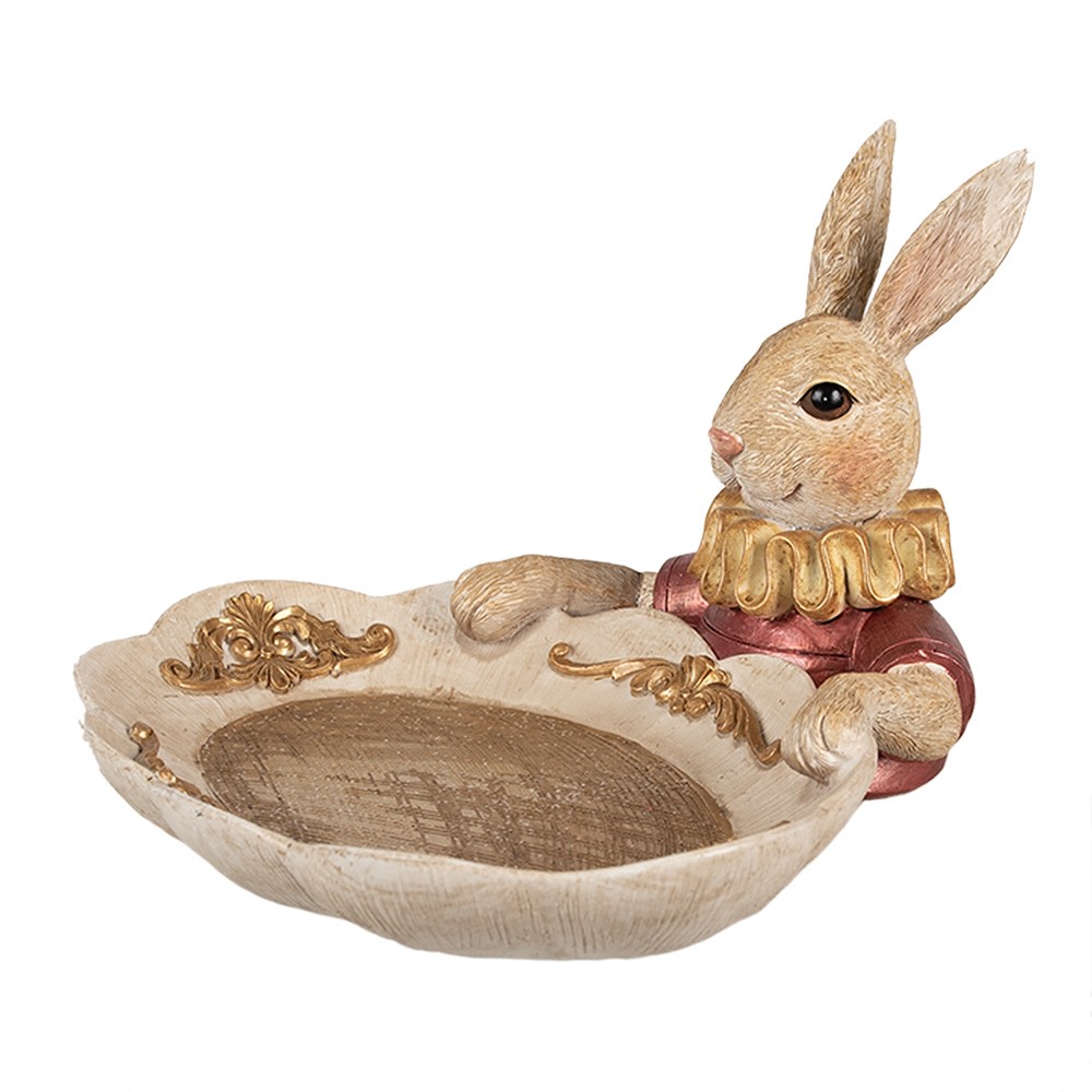 Velikonoční dekorace králík s podnosem - 22*21*15 cm Clayre & Eef Velikonoční dekorace králík s podnosem - 22*21*15 cm Clayre & Eef