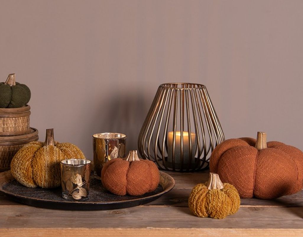 Oranžová textilní dekorace dýně Pumpkin - Ø 20*14 cm Clayre & Eef Oranžová textilní dekorace dýně Pumpkin - Ø 20*14 cm Clayre & Eef