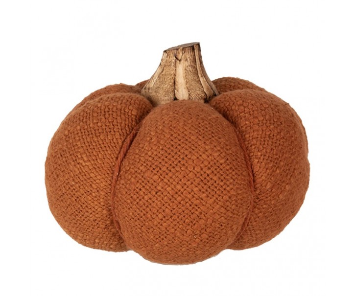 Oranžová textilní dekorace dýně Pumpkin - Ø 12*10 cm Clayre & Eef