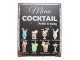 Černá antik nástěnná kovová cedule Menu Coctail - 20*25cm Ostatn&iacute;