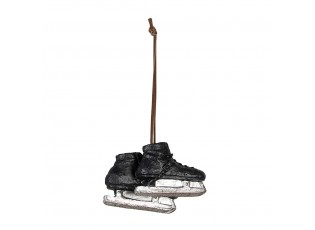 Závěsná dekorace černé retro brusle - 10*4*6 cm