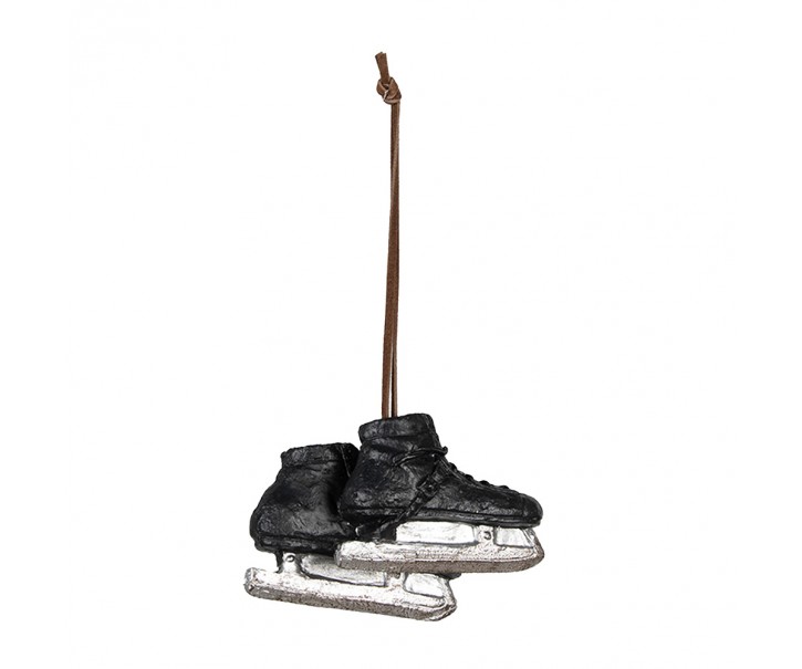 Závěsná dekorace černé retro brusle - 10*4*6 cm Clayre & Eef