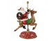 Červená vánoční dekorace Santa na jelínkovi - 29*14*46 cm Clayre & Eef