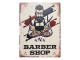 Béžová antik nástěnná kovová cedule Barber Shop - 25*33 cm Ostatn&iacute;