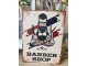 Béžová antik nástěnná kovová cedule Barber Shop - 25*33 cm Ostatn&iacute;