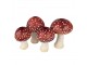 Červeno-bílý svícen na úzké svíčky muchomůrky Mushroom - 30*17*17 cm Clayre & Eef