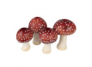 Červeno-bílý svícen na úzké svíčky muchomůrky Mushroom - 30*17*17 cm