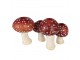 Červeno-bílý svícen na úzké svíčky muchomůrky Mushroom - 30*17*17 cm Clayre & Eef