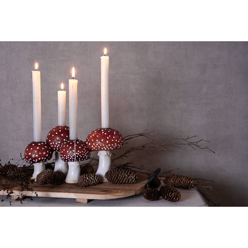 Červeno-bílý svícen na úzké svíčky muchomůrky Mushroom - 30*17*17 cm Clayre & Eef Červeno-bílý svícen na úzké svíčky muchomůrky Mushroom - 30*17*17 cm Clayre & Eef