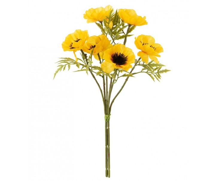 Žlutá dekorativní umělá květina Bouquet Poppy - 10*10*33cm J-Line by Jolipa