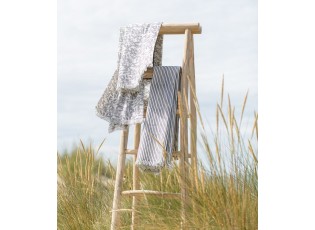 2ks černo-bílý bavlněný ubrus/ pléd s třásněmi Indi Zwart - 273*134*0,5cm