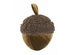 Měděný plyšový dekorační žalud Acorn copper - Ø 11*15cm
