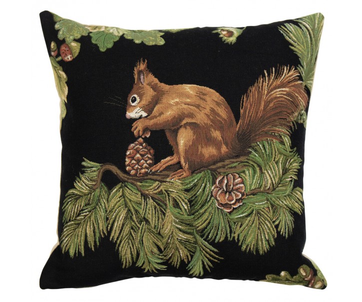 Gobelínový polštář s veverkou a šiškou Gobelin Squirrel Pinecone - 45*45*16cm Mars & More 