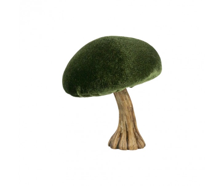 Sametová dekorace zelená houba Mushroom - 10*10*10cm Mars & More 