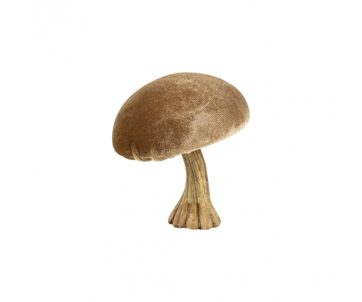 Sametová dekorace béžová houba Mushroom - 10*10*10cm Mars & More 