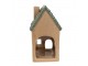 Hnědý porcelánový domek svícen na čajovou svíčku Candle House - 8*8*15 cm Clayre & Eef