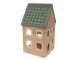 Hnědý porcelánový domek svícen na čajovou svíčku Candle House - 8*8*15 cm Clayre & Eef