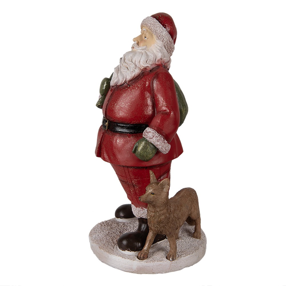 Vánoční dekorace socha Santa s liškou - 16*14*26 cm Clayre & Eef Vánoční dekorace socha Santa s liškou - 16*14*26 cm Clayre & Eef
