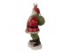 Vánoční dekorace Socha Santa s pytlem a holubicí - 13*10*23 cm Clayre & Eef