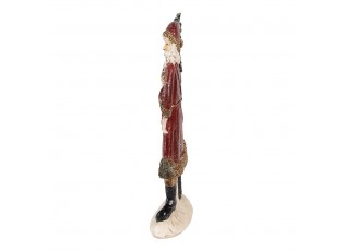 Červená vánoční dekorace socha Santa se stromkem - 9*4*23 cm