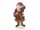 Červená vánoční dekorace socha Santa s dárky - 12*4*24 cm Clayre & Eef