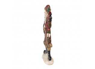 Červená vánoční dekorace socha Santa s dárky - 12*4*24 cm