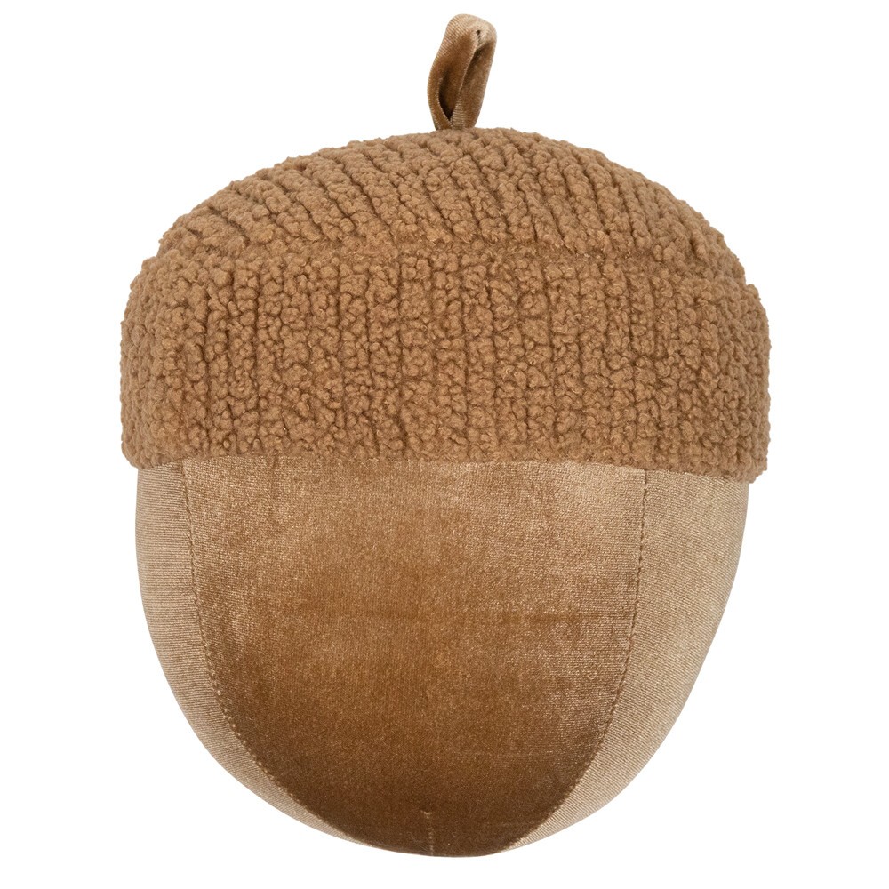 Hnědý plyšový dekorační žalud Acorn brown - Ø 20*24cm
