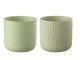 2ks pistáciový keramický obal na květináč Pistachio - Ø15*14,5cm J-Line by Jolipa