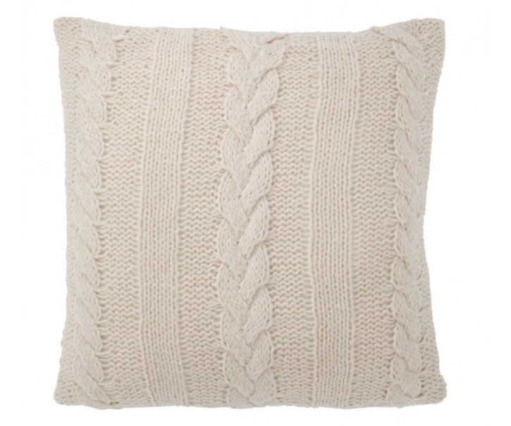 Béžový pletený polštář s výplní Twist - 45*10*45cm J-Line by Jolipa