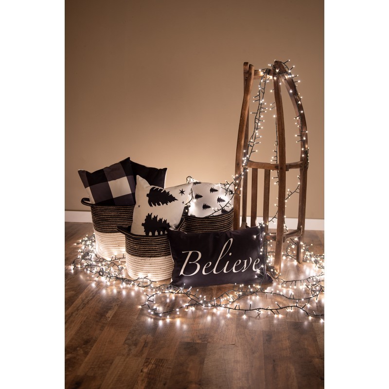 Bílý povlak na polštář se stromky Black&White X-Mas - 30*50 cm Clayre & Eef Bílý povlak na polštář se stromky Black&White X-Mas - 30*50 cm Clayre & Eef