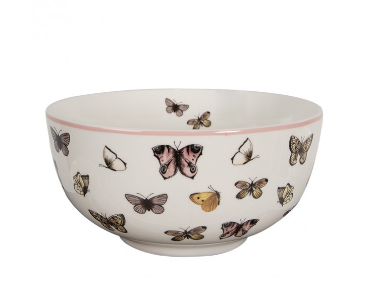 Porcelánová miska s motýlky Butterfly Paradise - Ø 14*7 cm / 500 ml Clayre & Eef