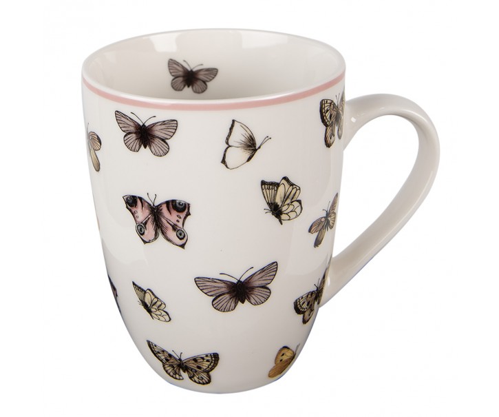 Porcelánový hrnek s motýlky Butterfly Paradise - 12*8*10cm / 350 ml Clayre & Eef