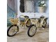 2ks béžový a žlutý antik kovový retro model kola Womens Bike - 23*8*12 cm J-Line by Jolipa