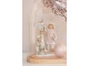 Přírodní dřevěný oválný podnos se skleněným poklopem Bell Jar - 43*23*51 cm J-Line by Jolipa