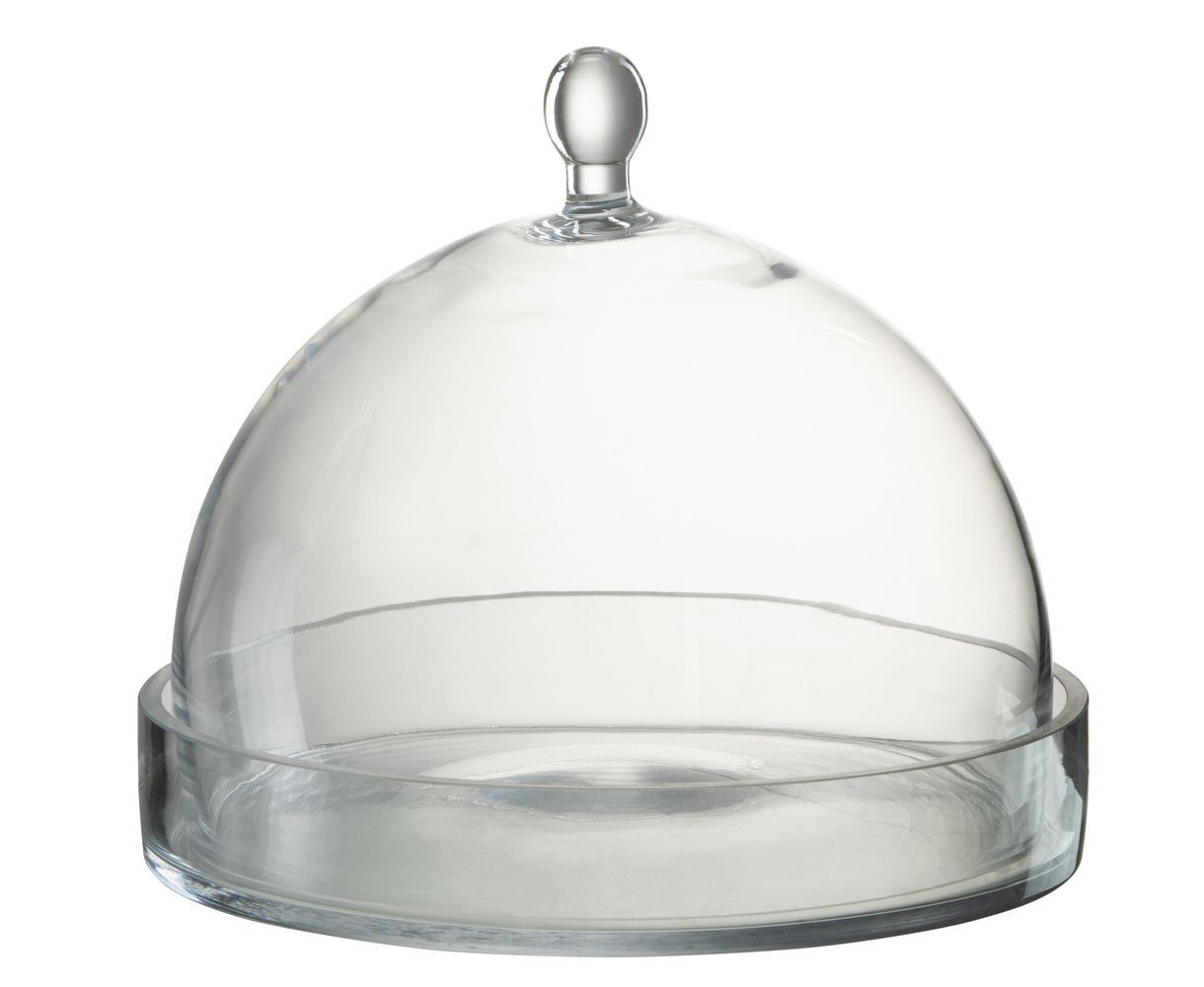 Transparentní skleněný podnos s poklopem Bell Jar L - Ø 22*25 cm J-Line by Jolipa Transparentní skleněný podnos s poklopem Bell Jar L - Ø 22*25 cm J-Line by Jolipa